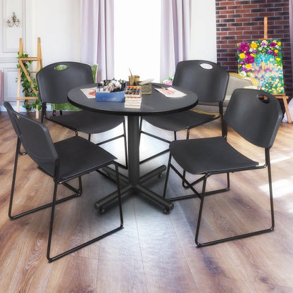 36 in. Round X-Base Breakroom Table- Grey