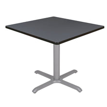 42 in. Medium Square X-Base Breakroom Table- Grey Top, Grey Legs