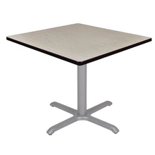 42 in. Medium Square X-Base Breakroom Table- Maple Top, Grey Legs