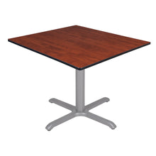 48 in. Large Square X-Base Breakroom Table- Cherry Top, Grey Legs
