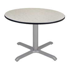 48 in. Large Round X-Base Breakroom Table- Maple Top, Grey Legs