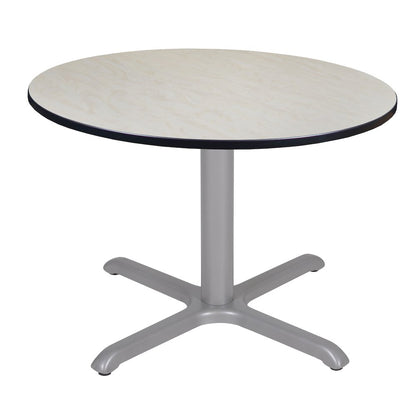 48 in. Large Round X-Base Breakroom Table- Maple Top, Grey Legs
