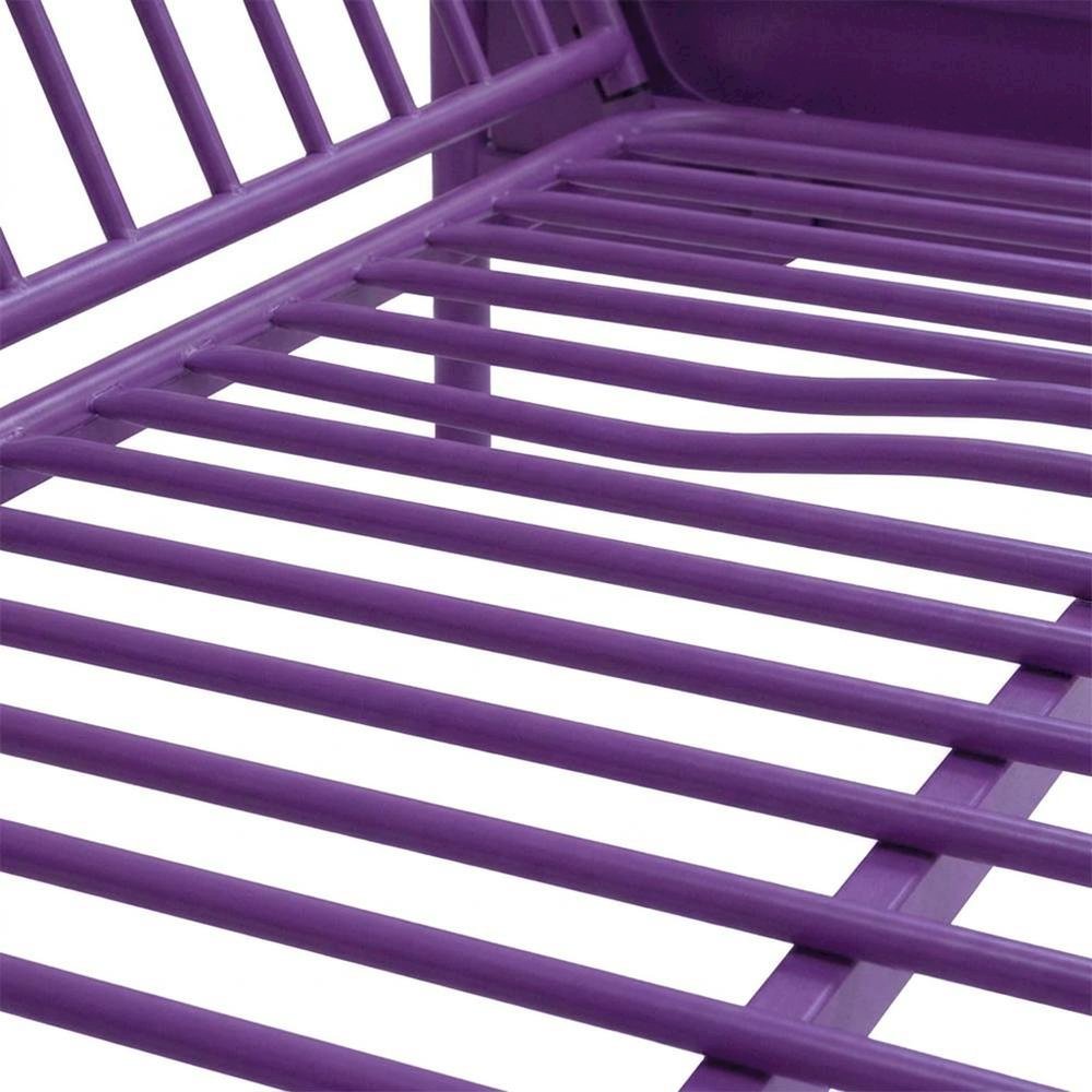Metal Futon Bunk Bed Twin over Full, Kids Bunkbed, Purple
