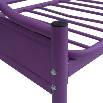 Metal Futon Bunk Bed Twin over Full, Kids Bunkbed, Purple