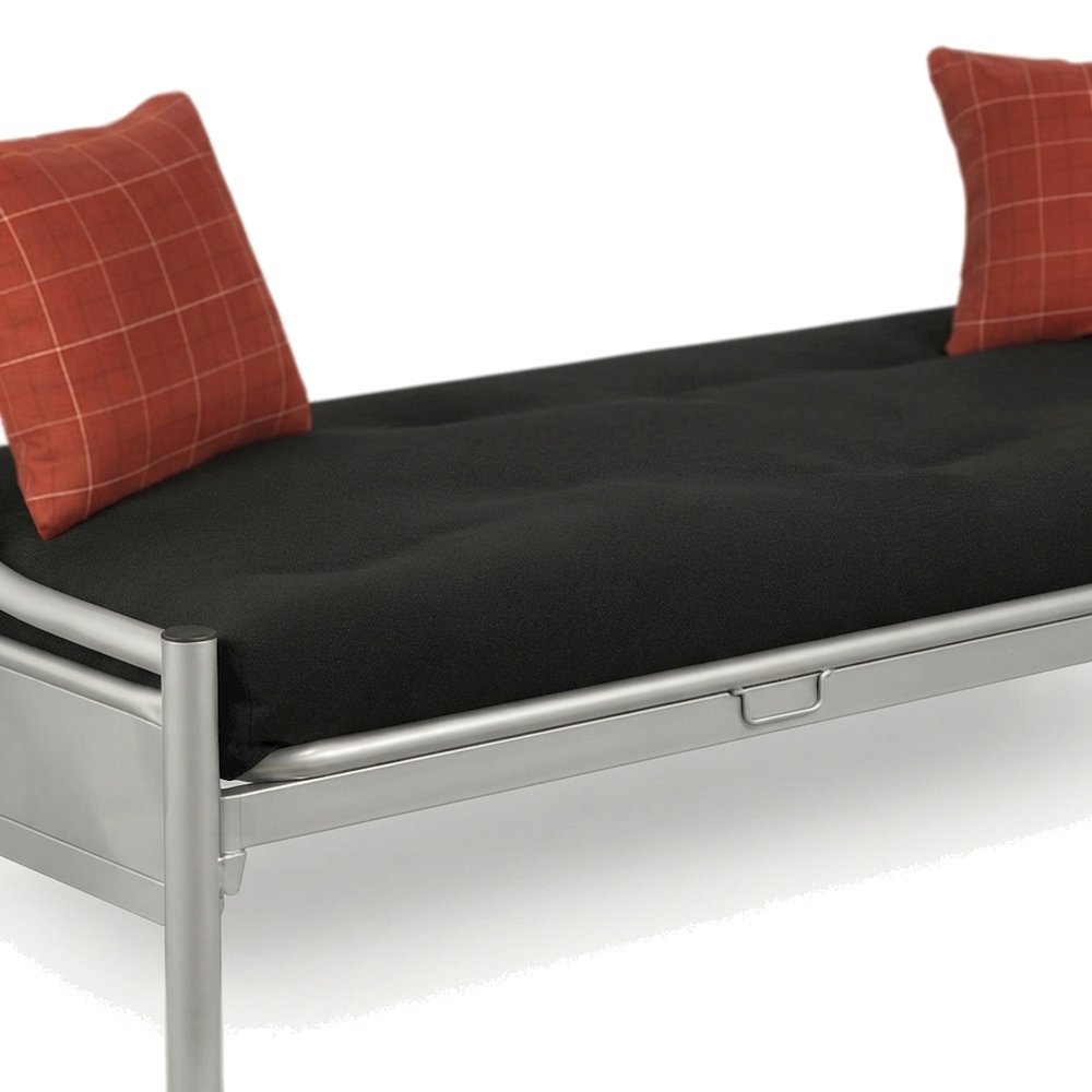 Metal Futon Bunk Bed, Twin over Full with Convertible Futon Frame, Silver