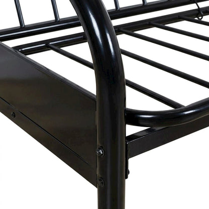 Metal Futon Sofa Bed Frame, Adjustable Contemporary Style for Living Room, Black