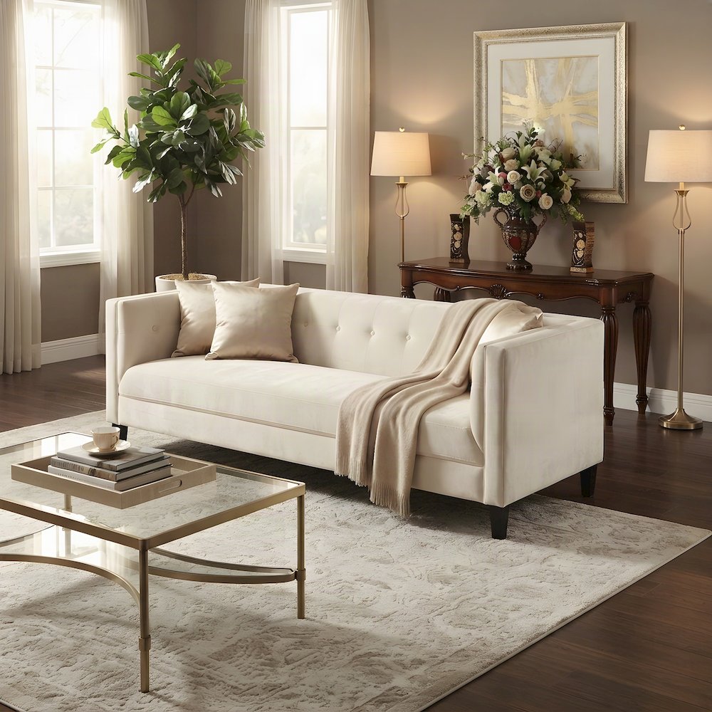 Transitional Wood Veneer Sofa Table, Hallway Entryway Console, Cherry