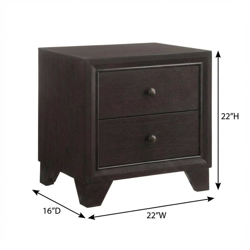 Transitional Espresso Nightstand with Sleek Finish and Functional Design