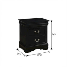 Black Philippe Nightstand with Modern Design and Ample Storage