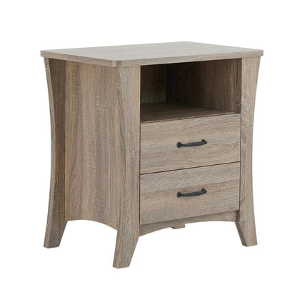 Rustic Natural Nightstand in Warm Brown Finish with Stylish Design