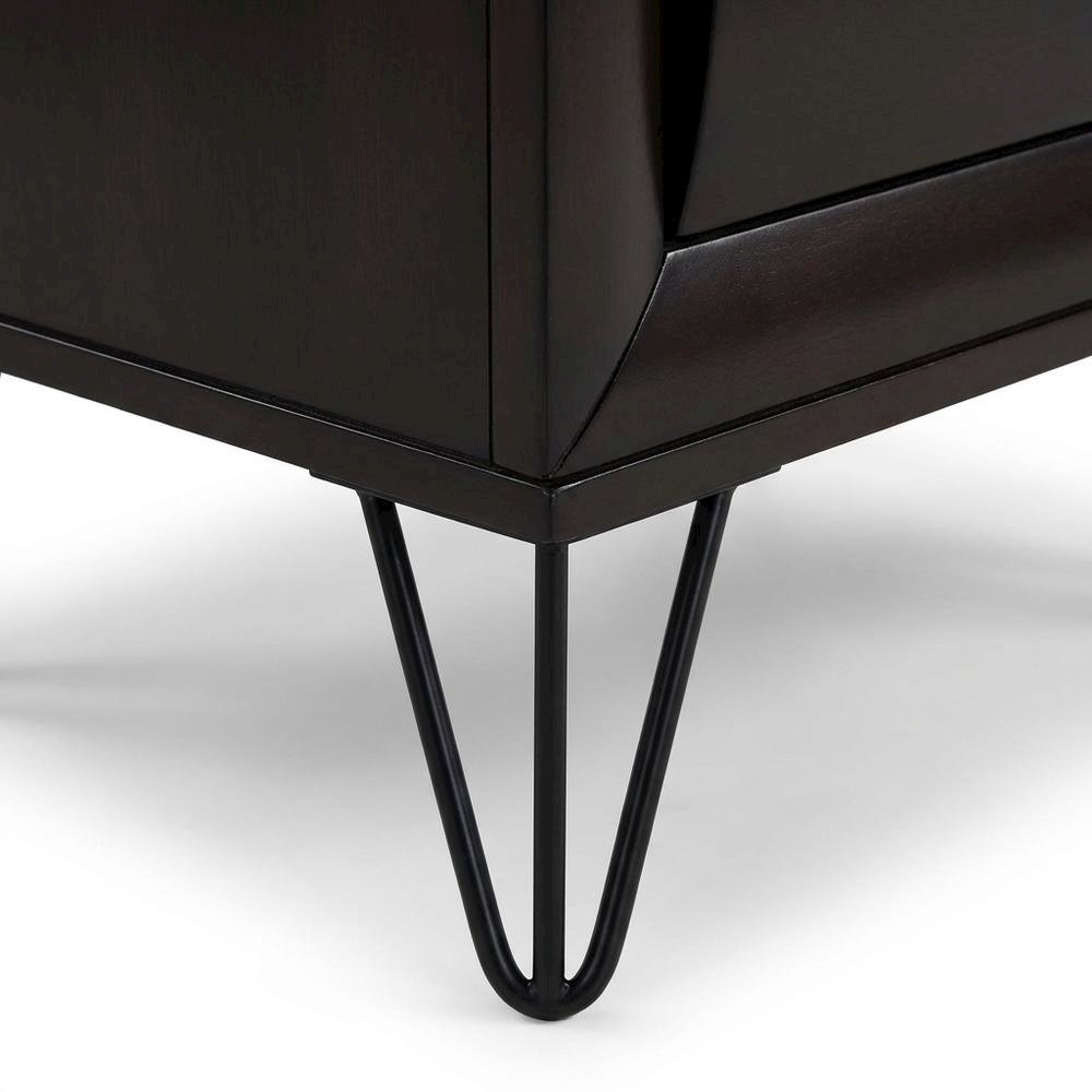 Dark Merlot Nightstand with Transitional Style and Spacious Tabletop
