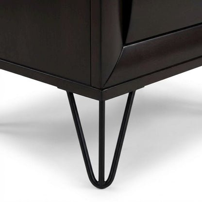 Dark Merlot Nightstand with Transitional Style and Spacious Tabletop