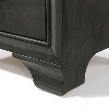 Gray Nightstand with Transitional Style and Spacious Surface for Bedroom Storage