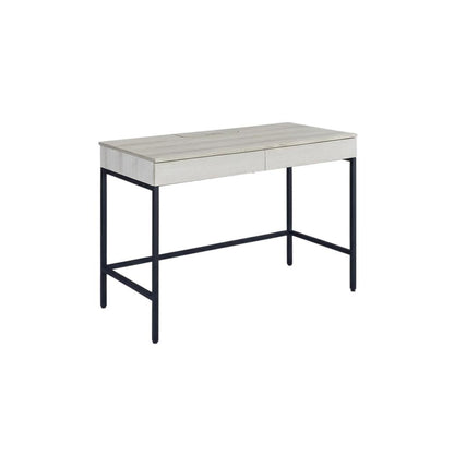 Black And Multi Office Desk With Metal Tube Frame And Laminate Surface