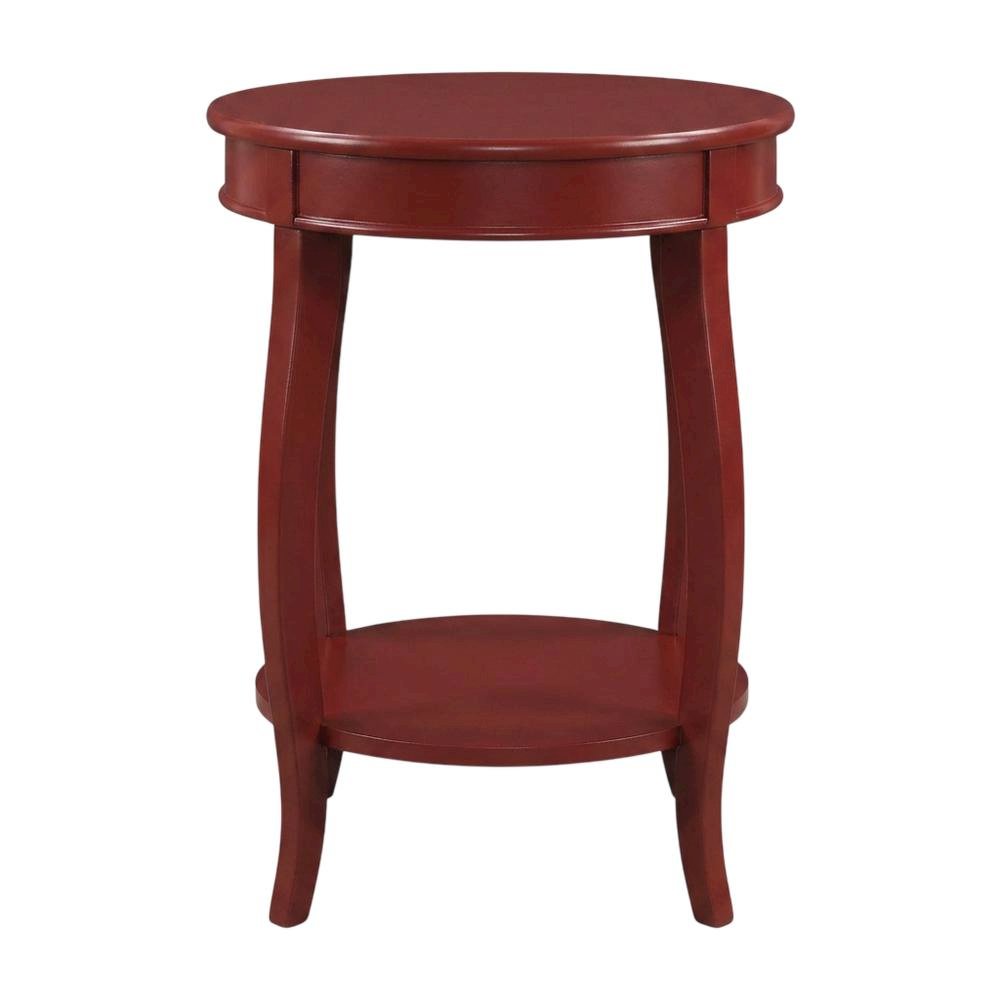 Red, Accent Side Table, Quality Build, Durable Wood Frame