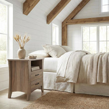 Rustic Natural Nightstand in Warm Brown Finish with Stylish Design