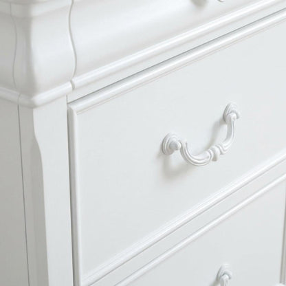 White Bedroom Nightstand, Traditional Design, Sturdy Construction, Compact Size