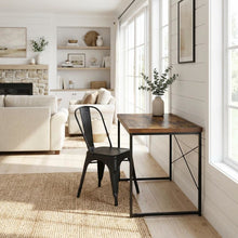 Wood Office Desk In Weathered Oak And Black With Modern Design