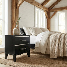 Black Finish Nightstand with Modern Storage Design