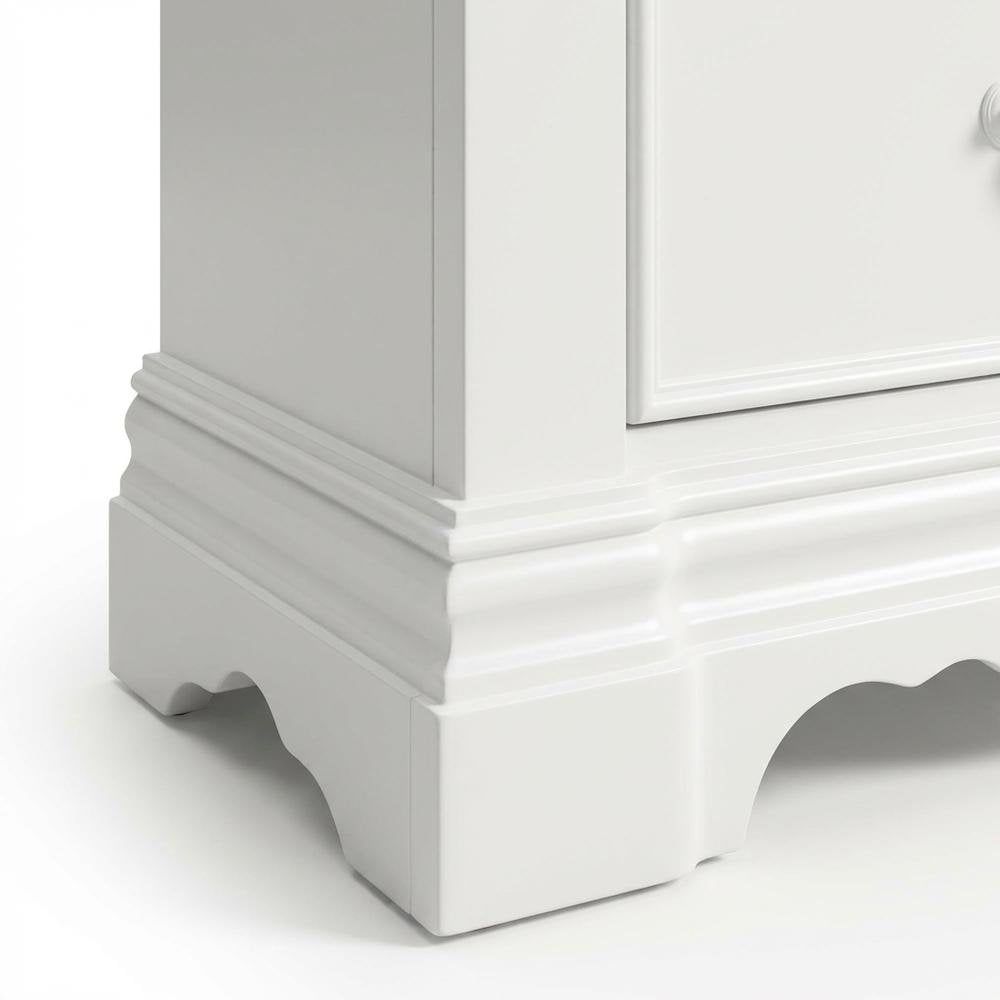 White Bedroom Nightstand, Traditional Design, Sturdy Construction, Compact Size