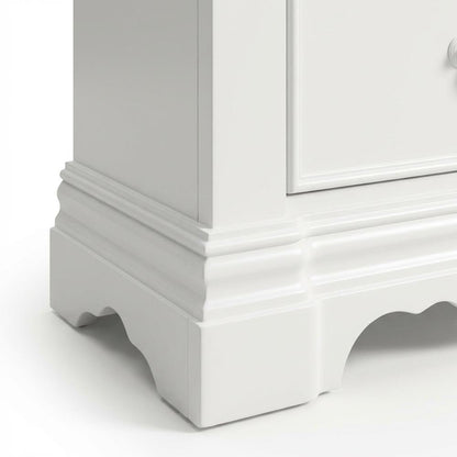 White Bedroom Nightstand, Traditional Design, Sturdy Construction, Compact Size