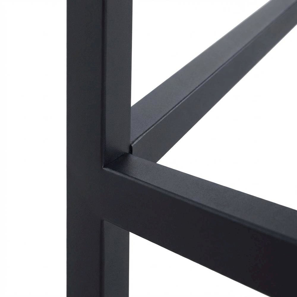 Black And Multi Office Desk With Metal Tube Frame And Laminate Surface