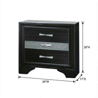 Black Contemporary Bedroom Nightstand with Spacious Surface and Sleek Design