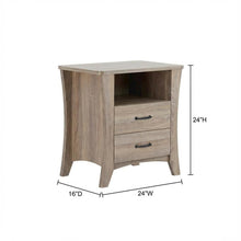 Rustic Natural Nightstand in Warm Brown Finish with Stylish Design