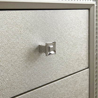 Champagne Nightstand with Glam and Contemporary Design for Bedroom Storage
