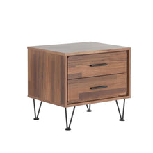 Walnut Night Table with Contemporary Design for Bedroom Storage