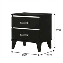 Black Finish Nightstand with Modern Storage Design