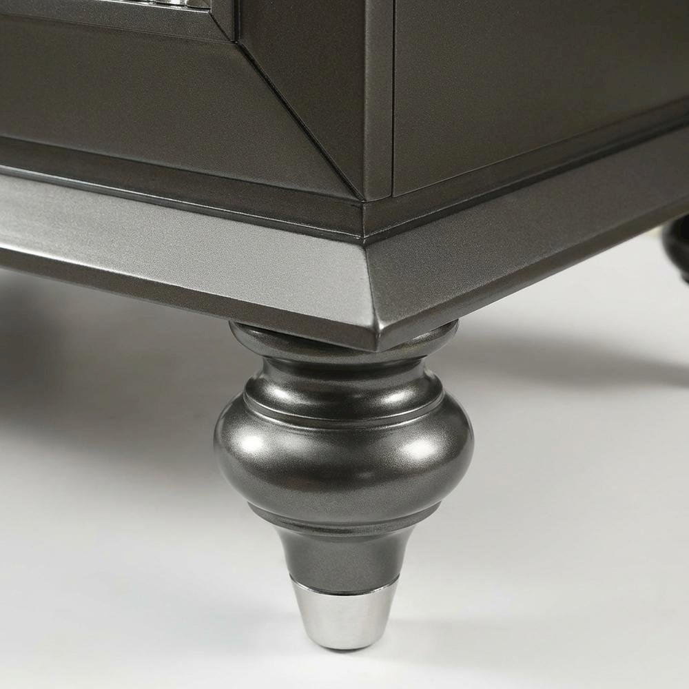 Metallic Gray Nightstand with Glam Contemporary Style