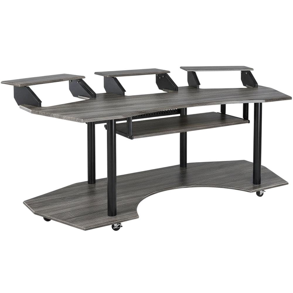 Black Oak Music Recording Studio Desk With Contemporary Style And Steel Frame