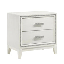 White Finish Nightstand with Modern Design and Storage Space