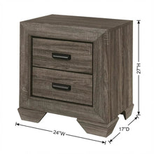 Weathered Gray Grain Bedroom Nightstand with Rustic Country-Cottage Style