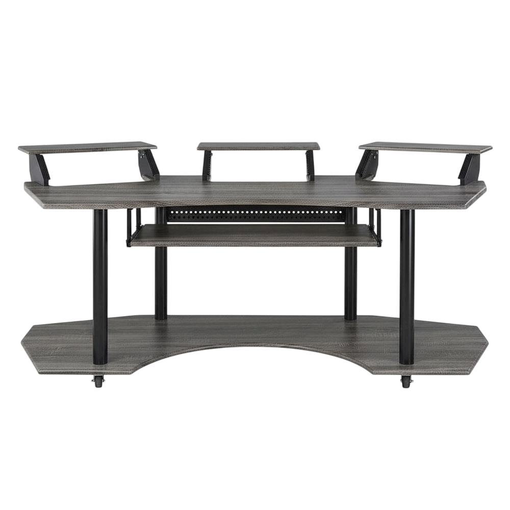 Black Oak Music Recording Studio Desk With Contemporary Style And Steel Frame