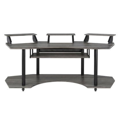 Black Oak Music Recording Studio Desk With Contemporary Style And Steel Frame