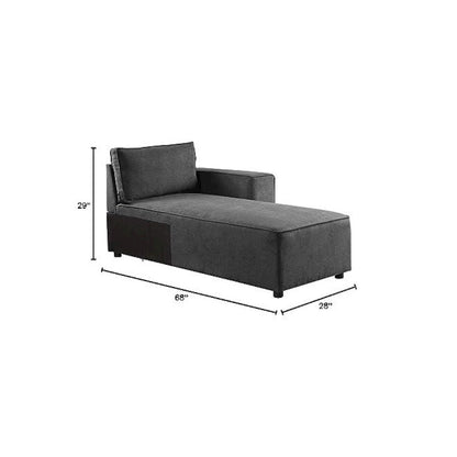 Silvester Modular - Chaise w/2 Pillows Gray Fabric