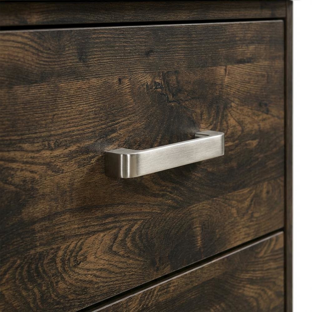 Rustic Walnut Nightstand with Transitional Style and Storage Space