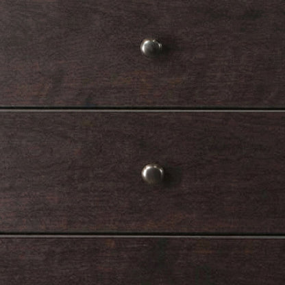 Wood Veneer 5-Drawer Tall Dresser, Transitional Chest of Drawers, Espresso