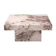 Engineered Stone Finish Coffee Table Single Piece Durable Surface, Modern Design