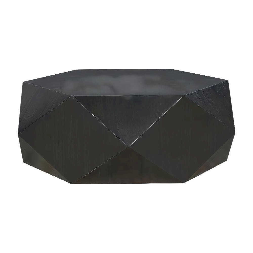 Black Coffee Table with Sturdy Construction and Sleek Finish, 1-Piece