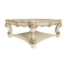 Grey Wooden Square Coffee Table with Scrolled Legs and Durable Construction