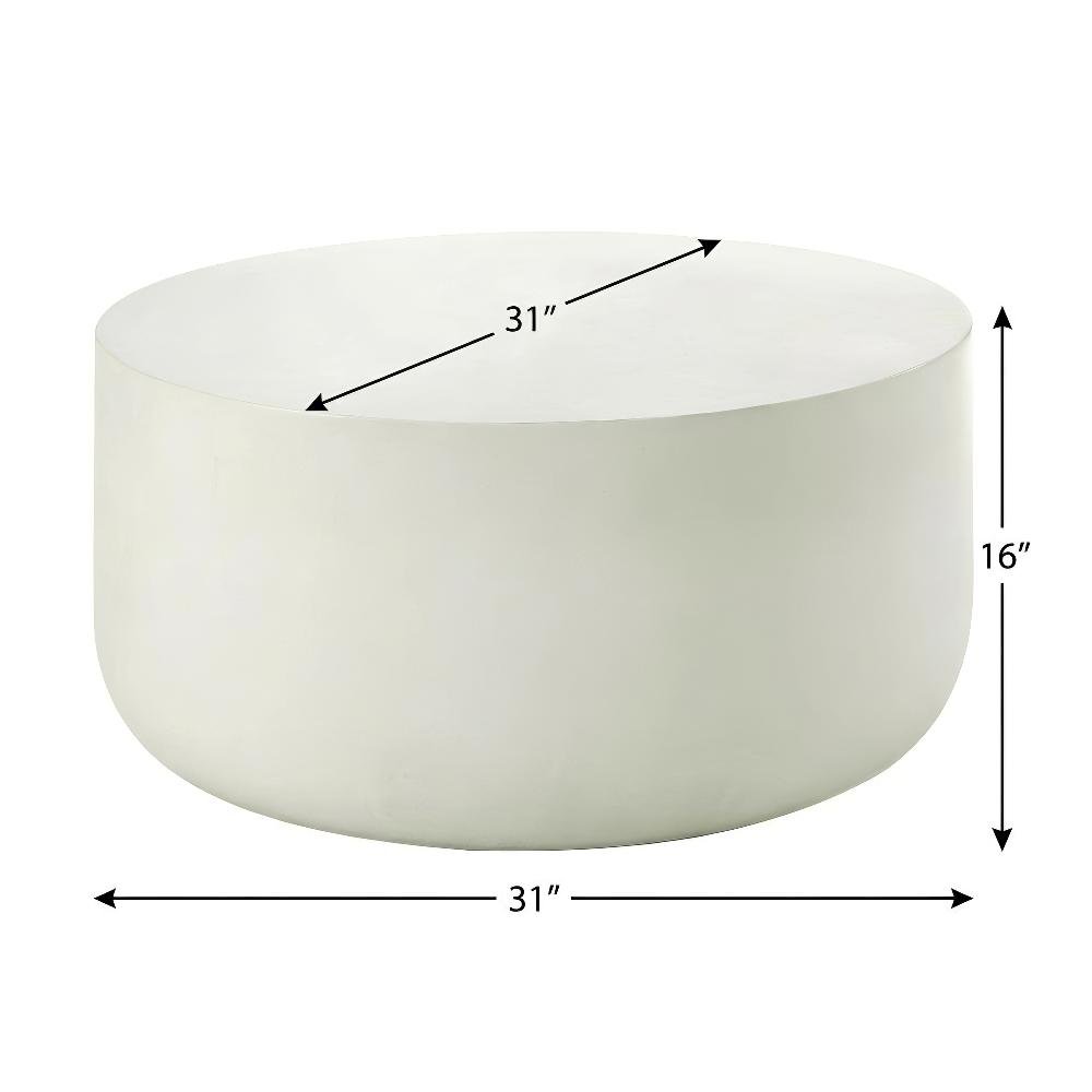 Neutral White Coffee Table with Sturdy Build and Simple Design