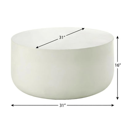 Neutral White Coffee Table with Sturdy Build and Simple Design