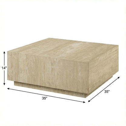 Beige Travertine Coffee Table with Durable Stone Surface and Stylish Design