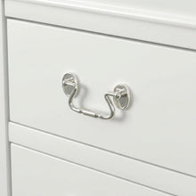 White Bedroom Nightstand with Traditional Design and Brushed Nickel Accents