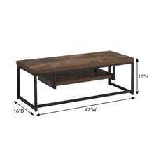 Weathered Oak & Black Metal TV Stand with Elegant Storage Design