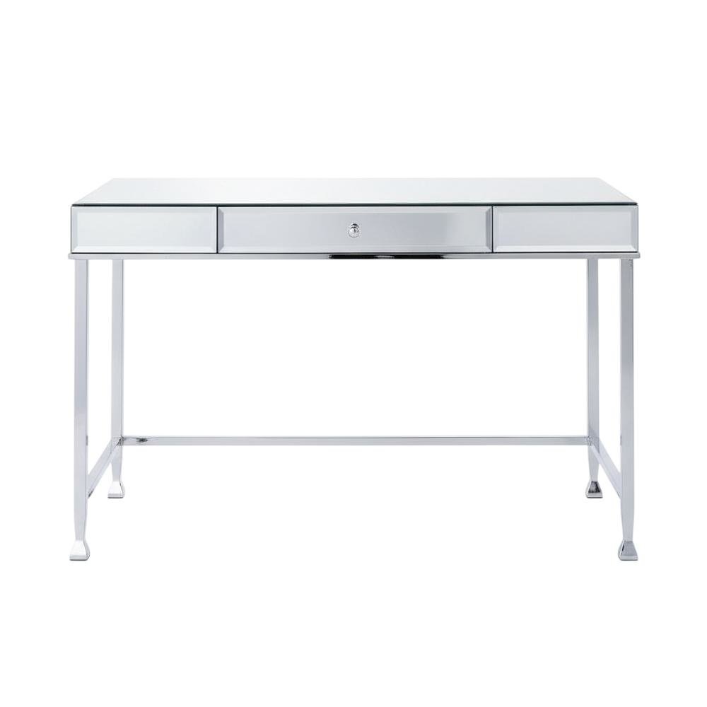 Modern Mirrored And Chrome Finish Writing Desk For Home Office