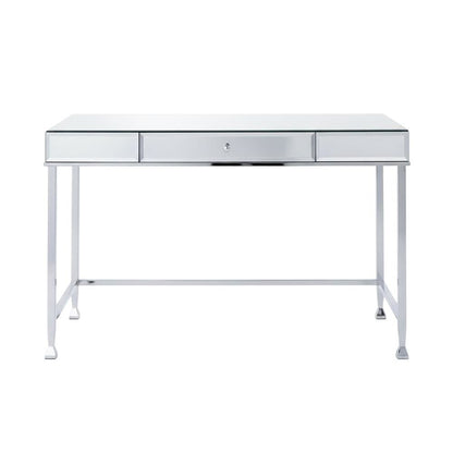 Modern Mirrored And Chrome Finish Writing Desk For Home Office